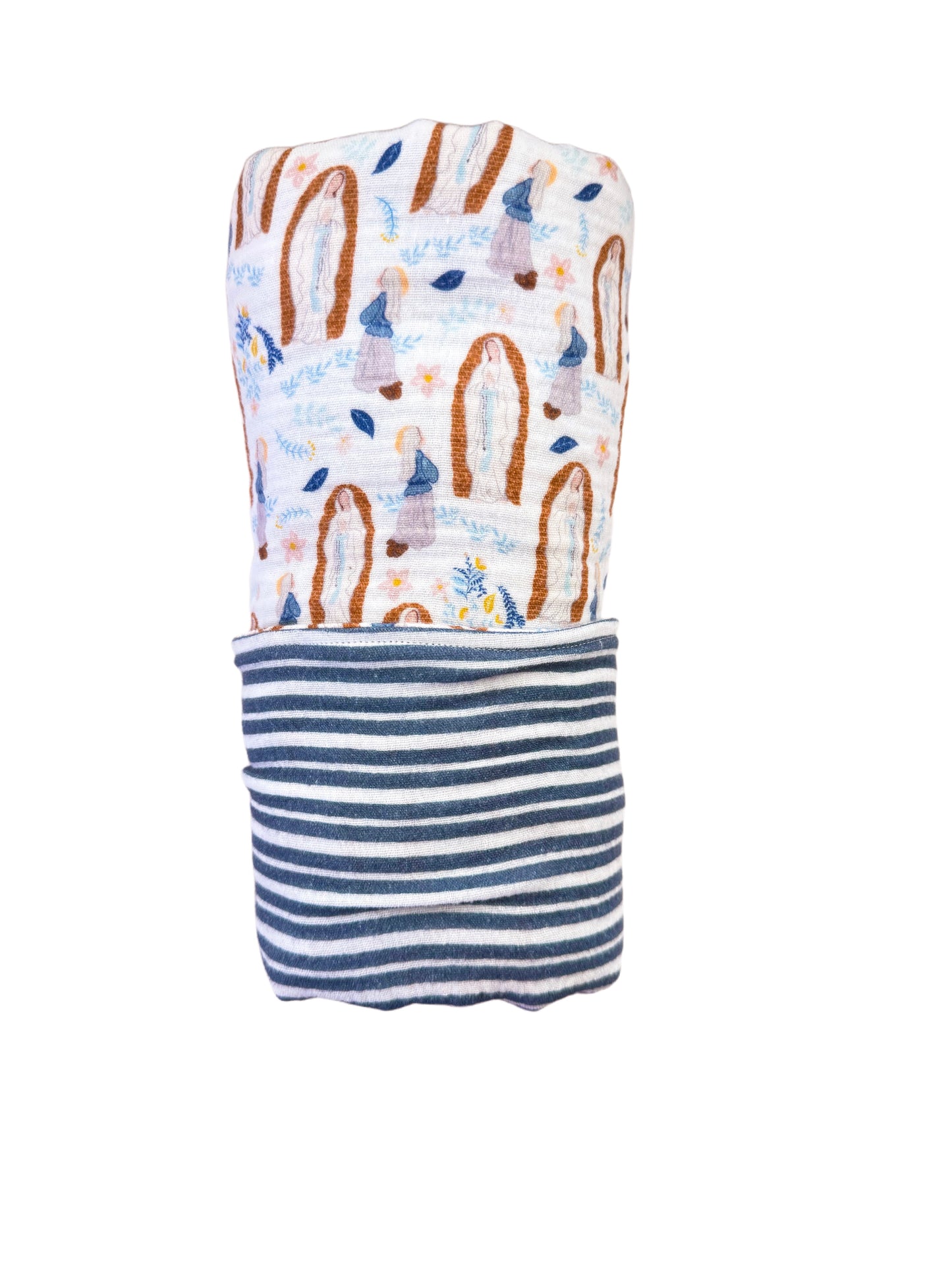 Our Lady Of Lourdes muslin reversible swaddle