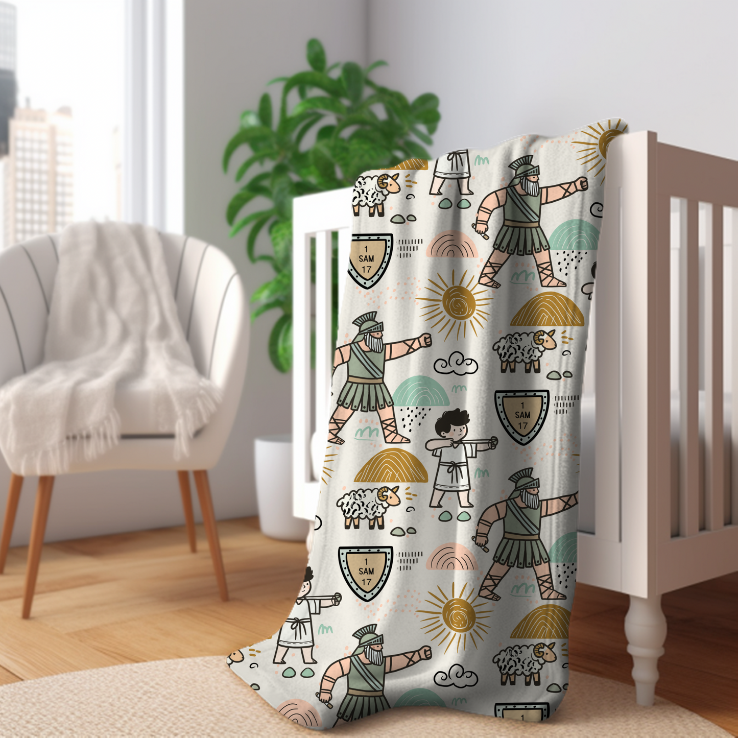 David and Goliath blanket