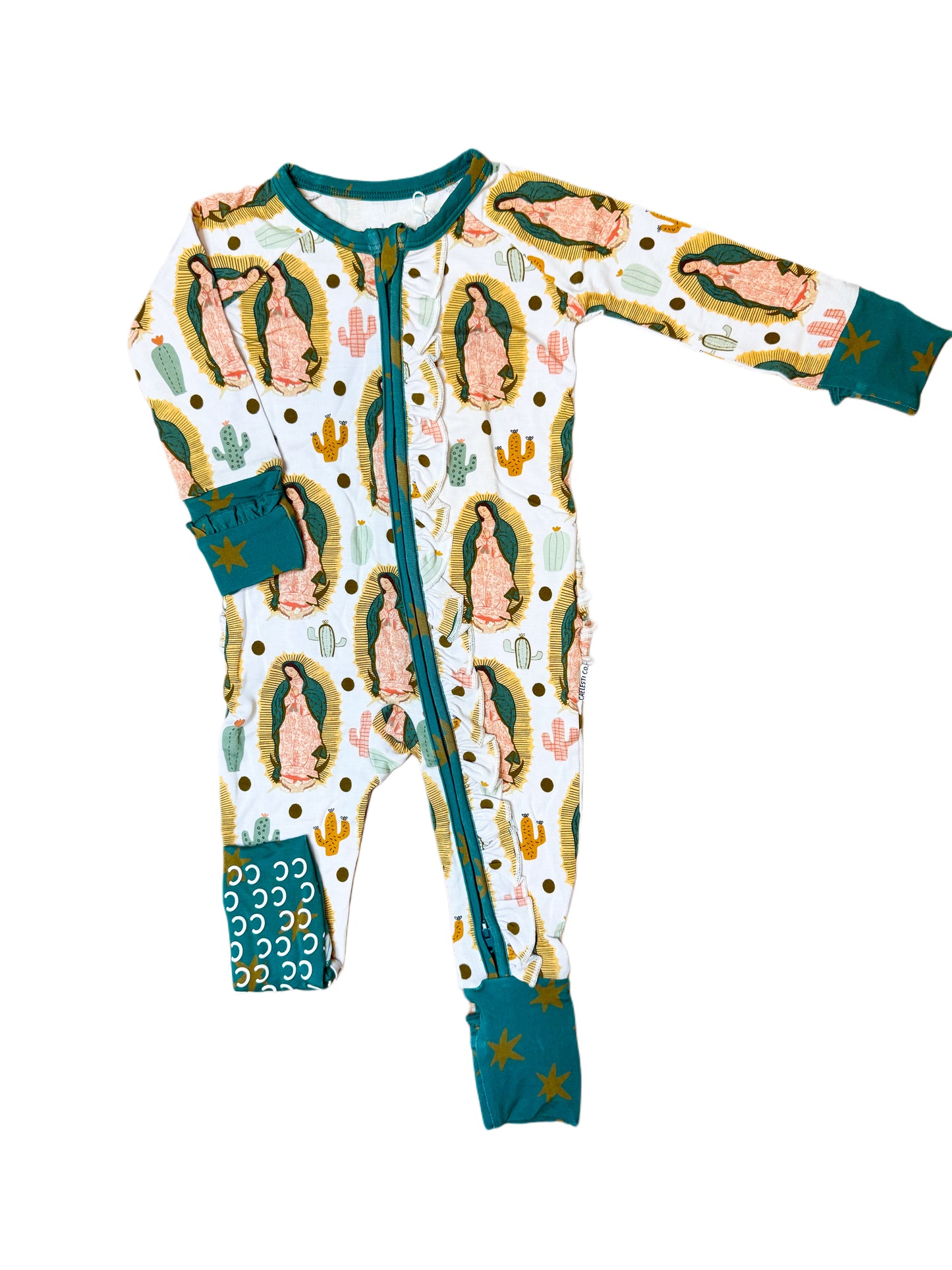 Our Lady of Guadalupe zipper footie