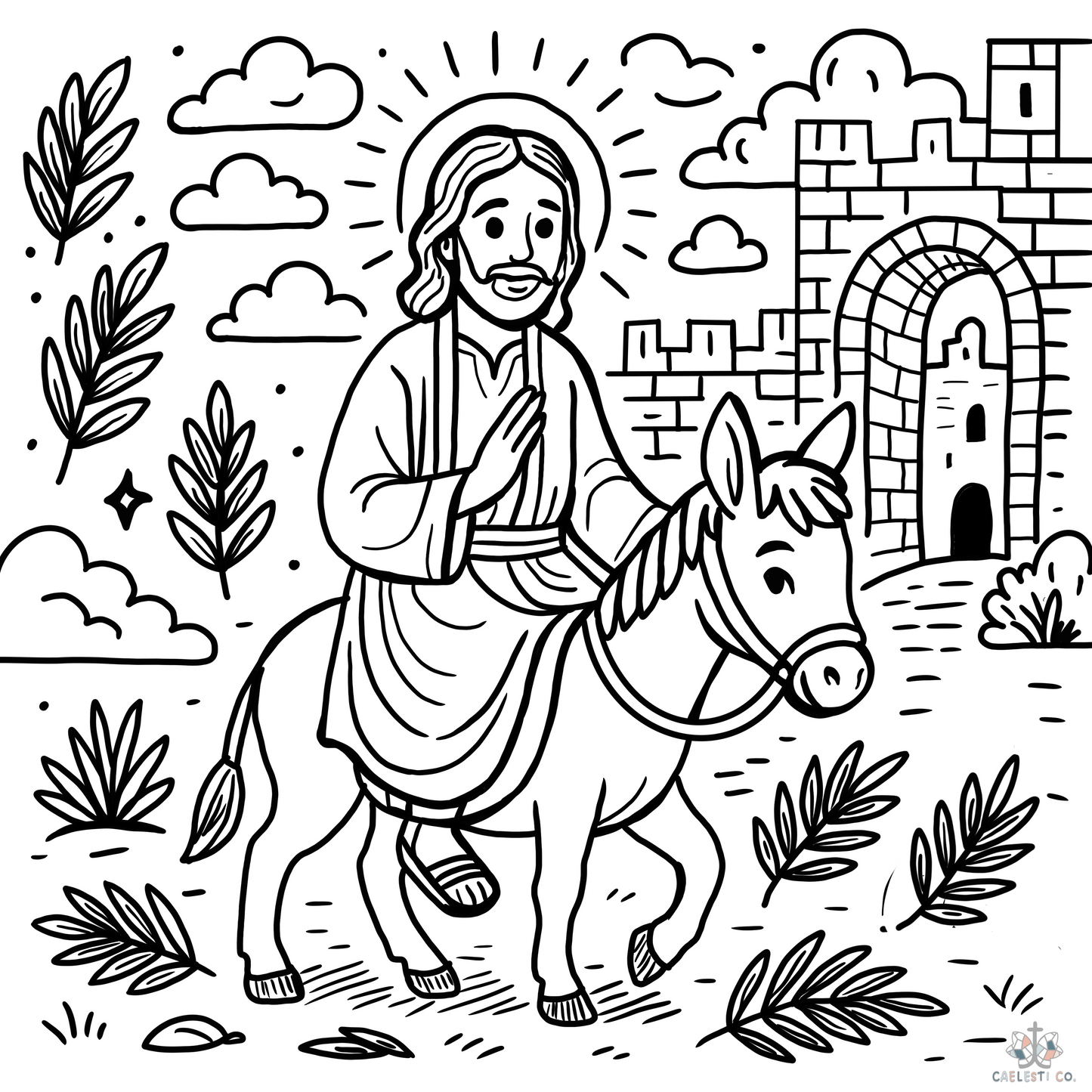 Palm Sunday Coloring Page