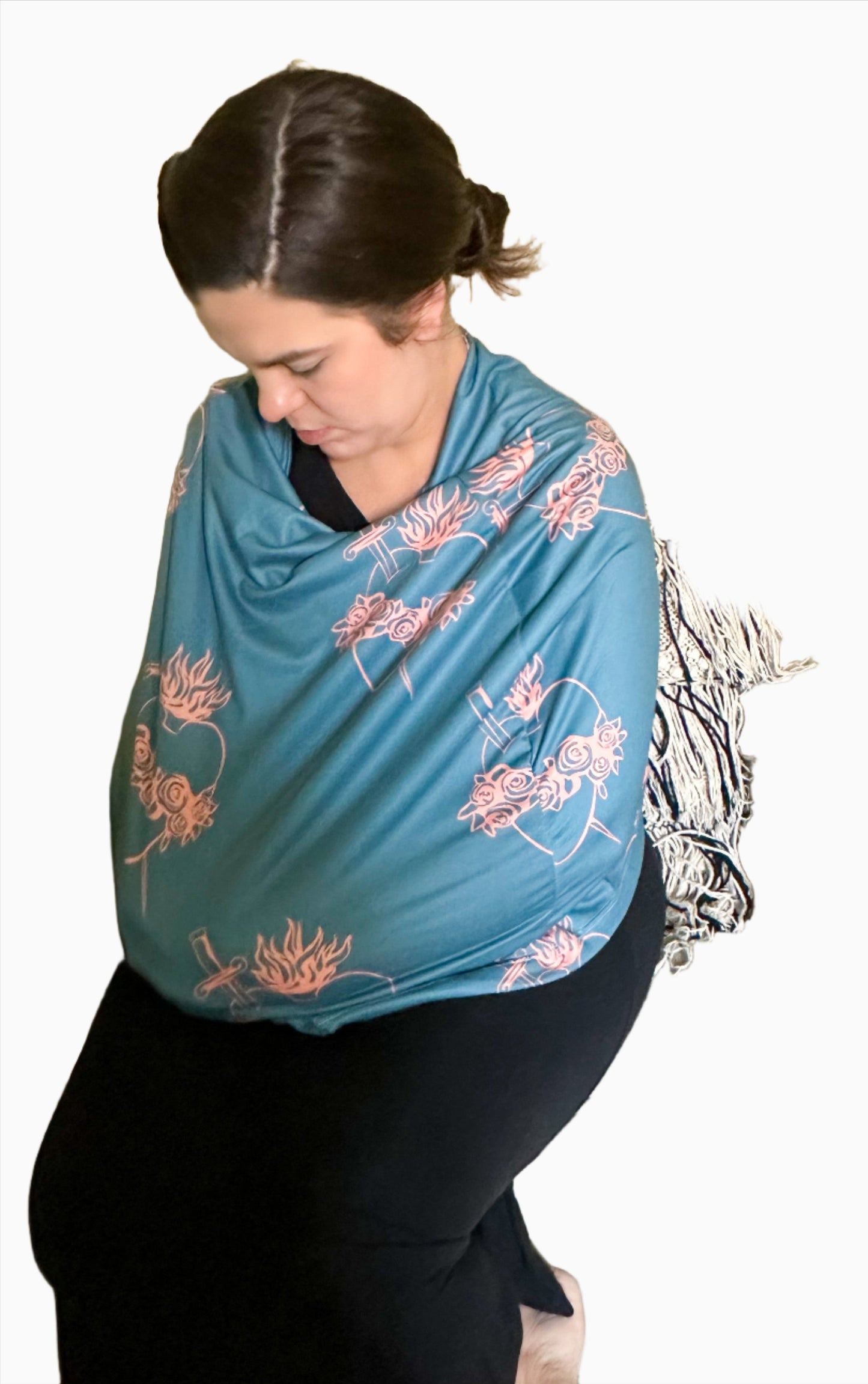 Immaculate Heart of Mary car seat + nursing cover