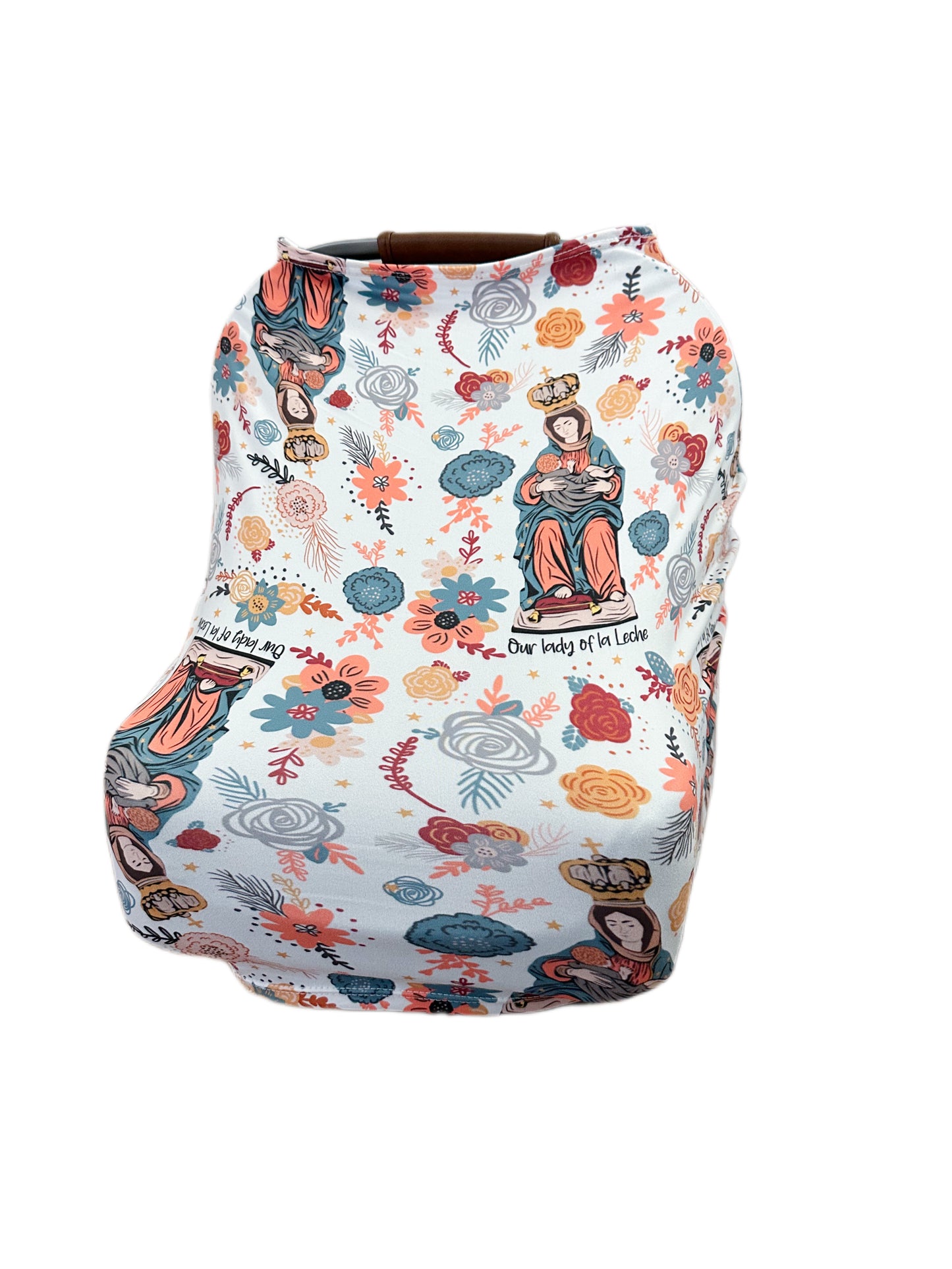 Our Lady of La leche car seat + nursing cover
