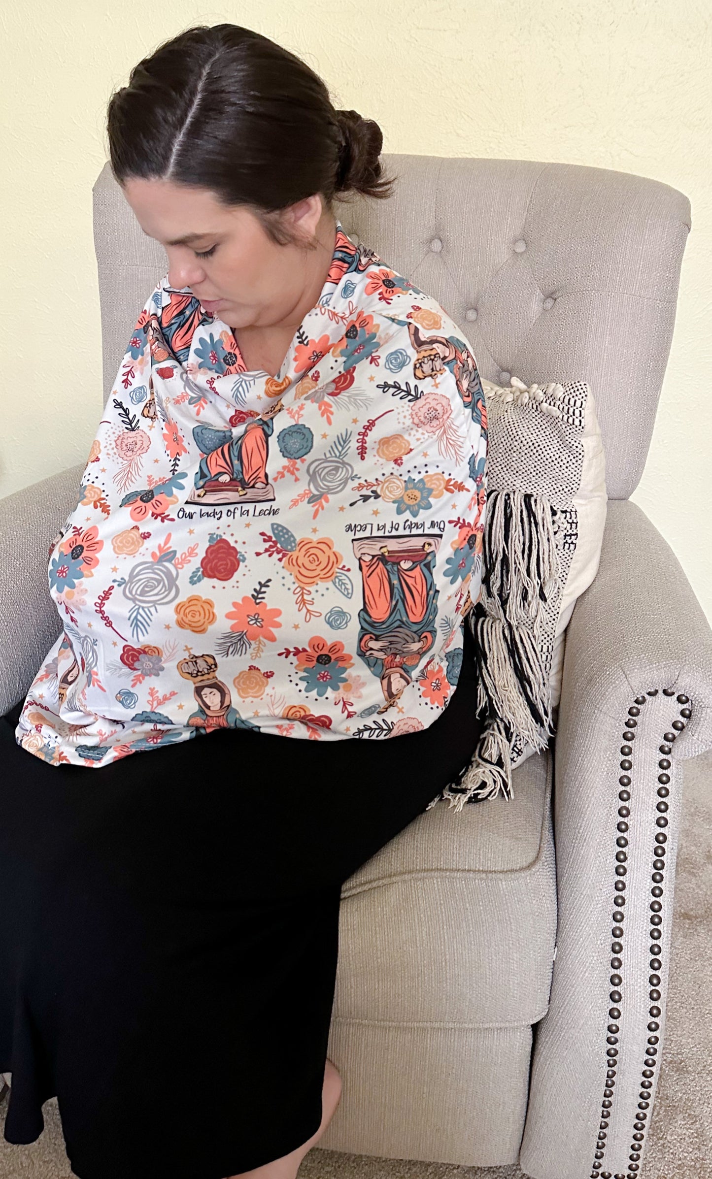Our Lady of La leche car seat + nursing cover