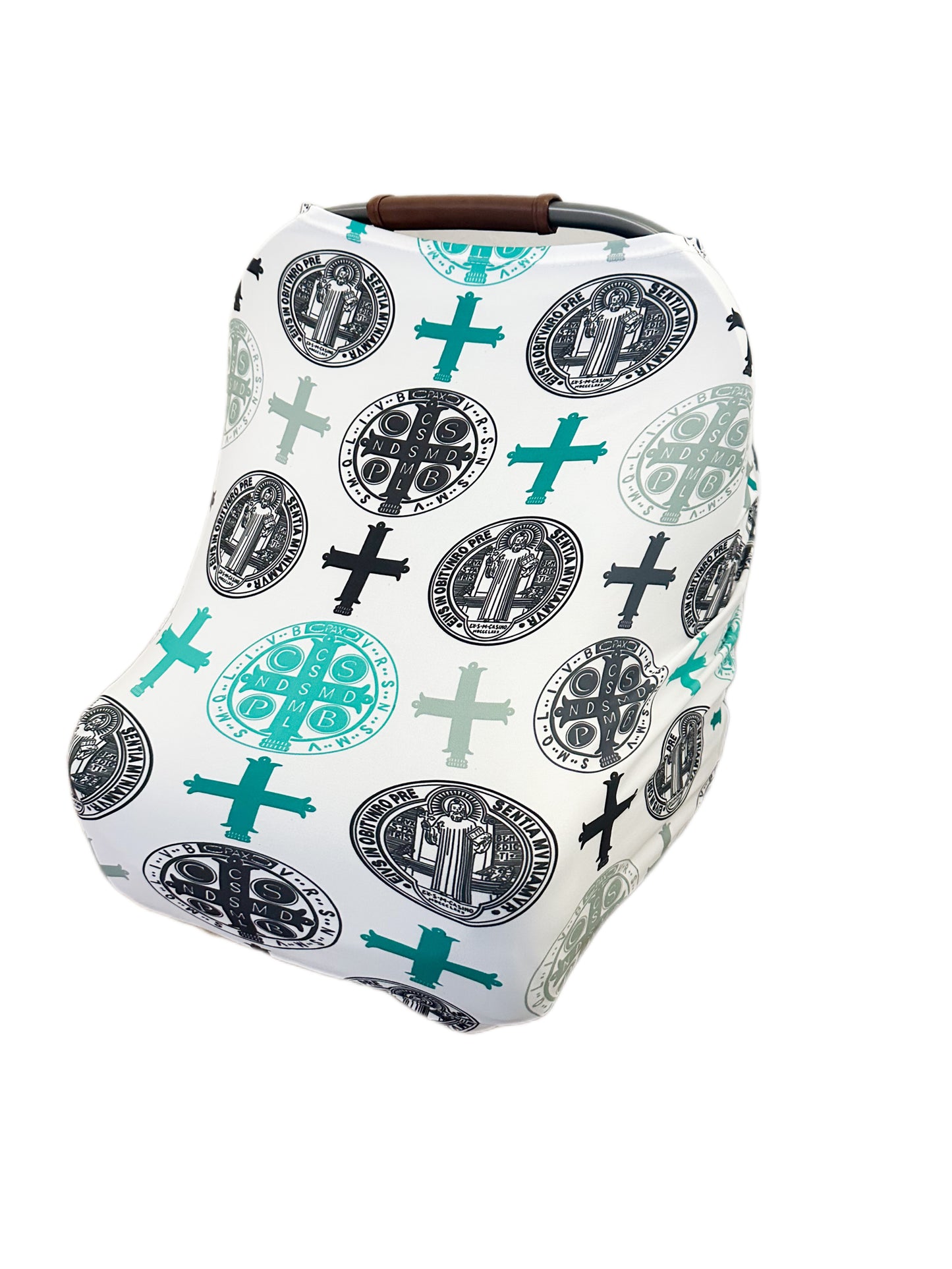 Benedict medal car seat + nursing cover