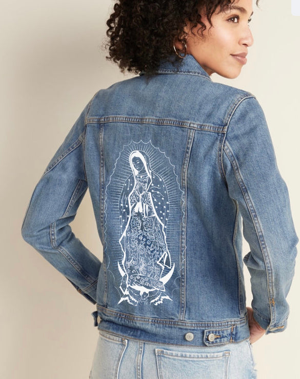Our Lady of Guadalupe denim jacket