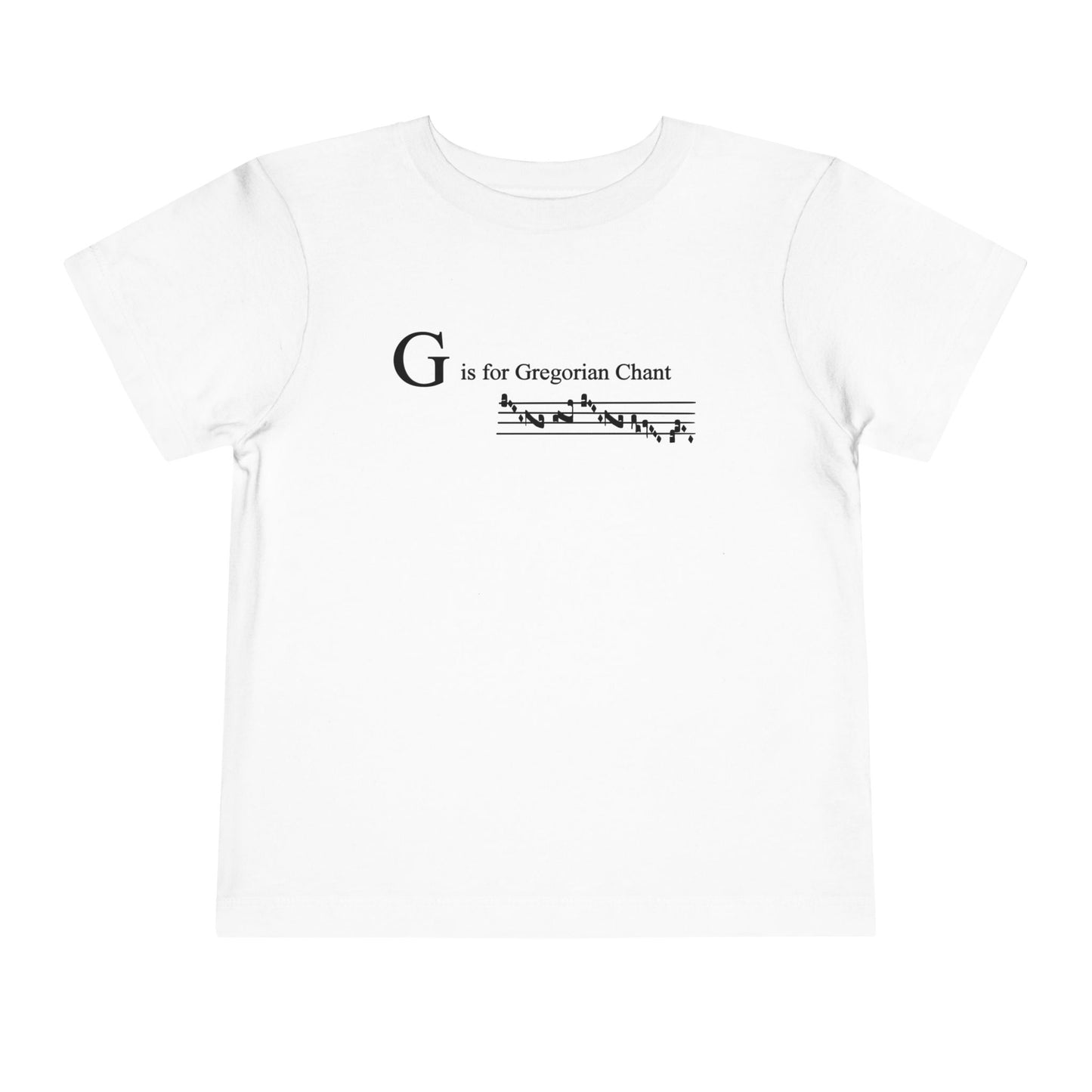 Toddler Tee — "G is for Gregorian Chant" Music Note Shirt