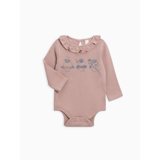 The Three Holy Hearts scalloped bodysuit