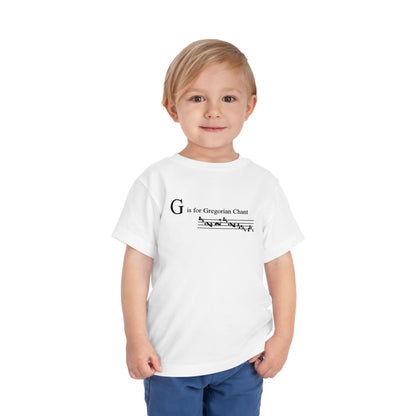 Toddler Tee — "G is for Gregorian Chant" Music Note Shirt