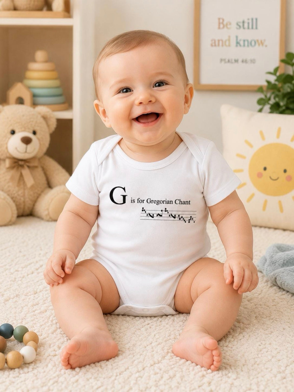 Toddler Tee — "G is for Gregorian Chant" Music Note Shirt