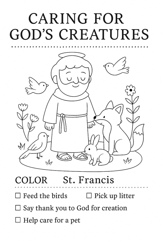 St. Francis of Assisi Activity and Coloring page