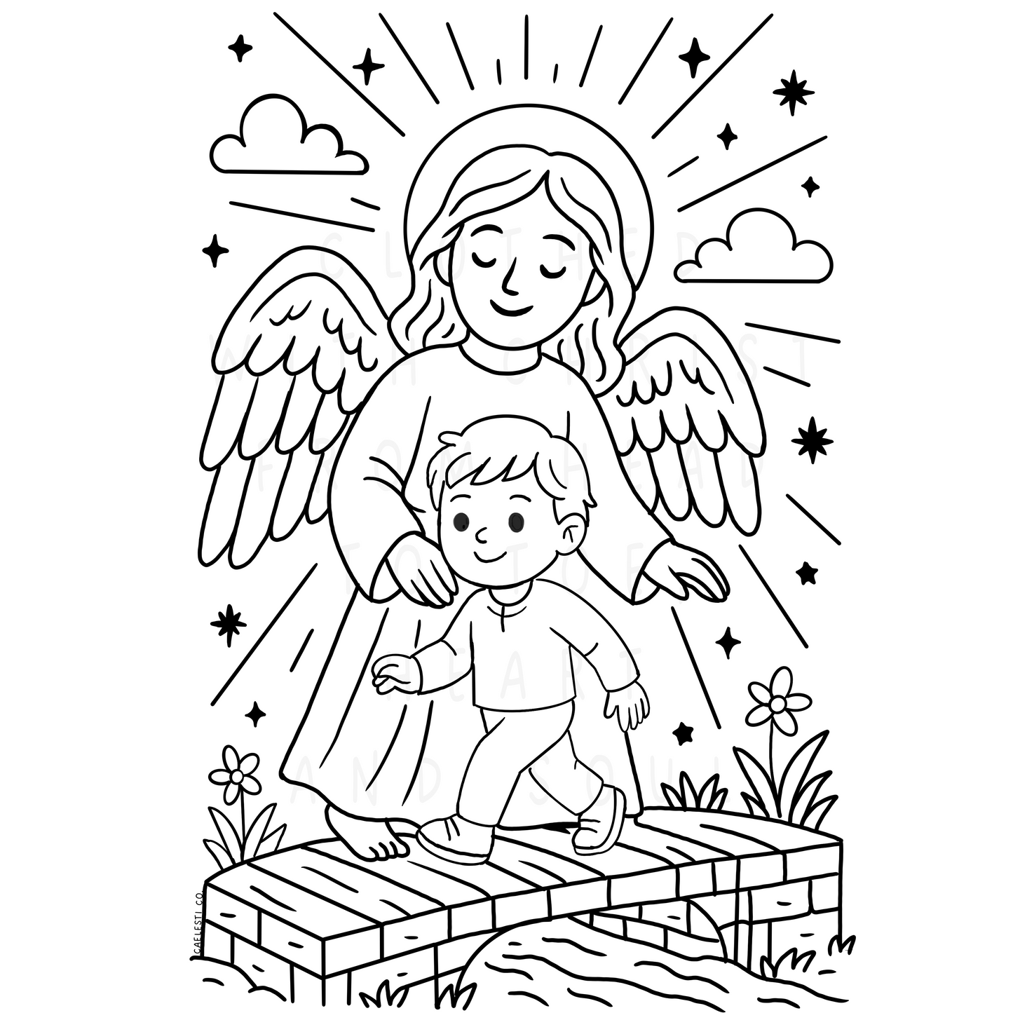 Guardian Angel coloring page
